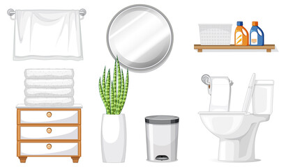 Canvas Print - Toilet furniture set for interior design on white background