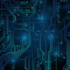 Wall Mural - Circuit board background. Technological concept design, light background, space for text, copy space. Electronic computer technology, digital chip, analog circuit. Banner, presentation. Vector