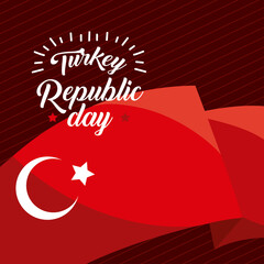 Canvas Print - turkey republic day poster