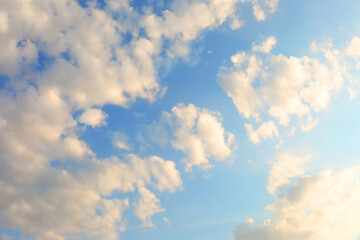Wall Mural - beautiful view of blue sky with fluffy clouds