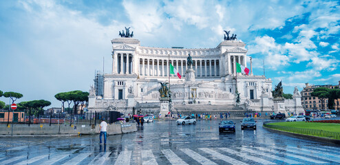 Sticker - Equestrian monument to Victor Emmanuel II near Vittoriano in Rome, Italy