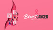 Breast Cancer awareness pink woman face papercut