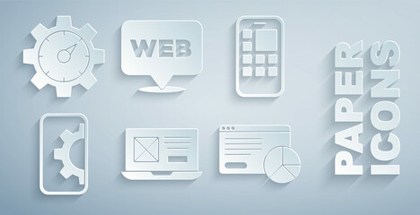 Wall Mural - Set UI or UX design, Mobile Apps, Web development, Website statistic, and graphic and icon. Vector