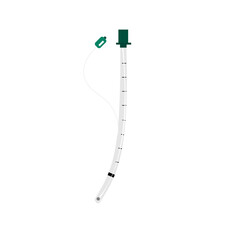 an Endotracheal tube cartoon on white background. 