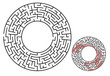 © Robert Kneschke - Kreis Labyrinth als Spiel mit Lösung oder Hintergrund