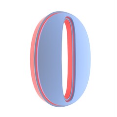 Poster - 3D volumetric red-blue number 