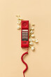 © Yaroslav Danylchenko/Stocksy - Red telephone handset with flowers