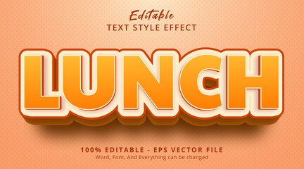 Leinwandbilder - Editable text effect, Lunch text on food headline style effect