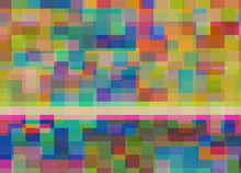Colorful Glitch Pixel Tiles Illustration