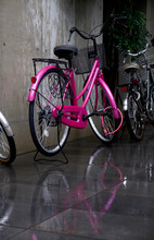 Beautiful Bicycle, In The Background Of Japanese Street

