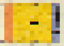 Yellow With Black Center Pixelated Poster