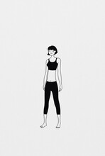 Illustration Of Woman With Rectangle Body Shape