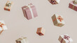 © Jakub & Jedrzej Krzyszkowski/Stocksy - Levitating gift packages in warm colors