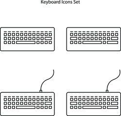 Poster - keyboard icons set isolated on white background. keyboard icon thin line outline linear keyboard symbol for logo, web, app, UI. keyboard icon simple sign.