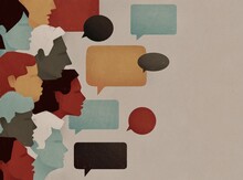 People With Speech Bubbles Illustration