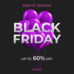 Wall Mural - black friday sale vector template