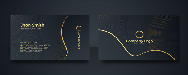 business card template with abstract geometric elements. modern corporate concept card design vector