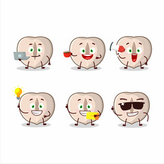 Sticker - Slice hazelnut cartoon character with various types of business emoticons