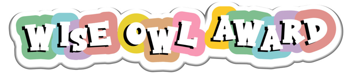 Sticker - Wise Owl Award font banner