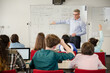 © KOTO - Male teacher leading lesson at whiteboard in classroom