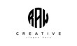 Letters RAW creative circle logo design vector	