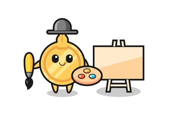 Sticker - Illustration of key mascot as a painter