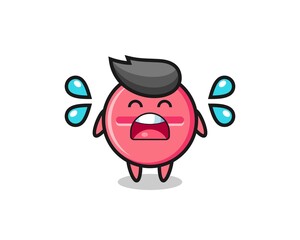 Sticker - medicine tablet cartoon illustration with crying gesture