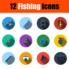 Canvas Print - Fishing Icon Set