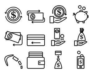 Wall Mural - Money Icon Set