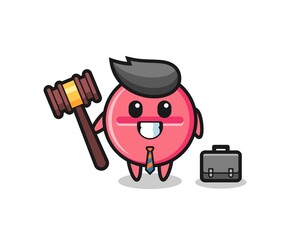 Sticker - Illustration of medicine tablet mascot as a lawyer