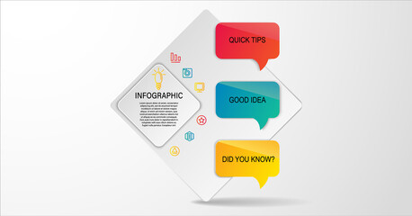 Naklejka na meble Quick tips, good idea,did you know, hint, helpful tricks, tooltip for website. Creative banner with useful information. Vector icon of solution and advice.