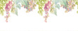 Grape. Seamless watercolor border. Suitable for wallpapers, backgrounds, banners