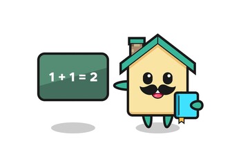 Wall Mural - Illustration of house character as a teacher