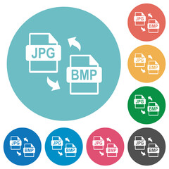 Poster - JPG BMP file conversion flat round icons