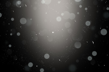 Wall Mural - bokeh and flying particles on a black background for use with the screen overlay mode