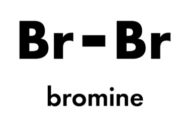 Poster - Elemental bromine (Br2) molecule. Skeletal formula.