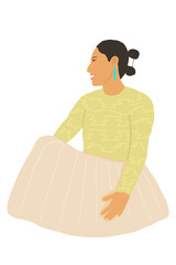 Wall Mural - Navajo woman in hair bun and earrings