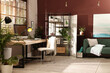 © New Africa - Light room interior with comfortable workplace near window