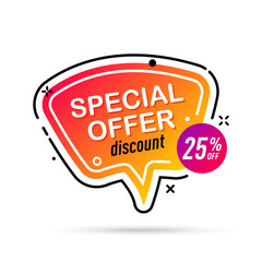 Poster - Special offer label with 25 discount with shadow