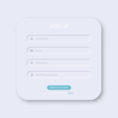 Poster - Sign up window box interface template. Vector illustration