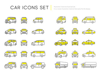 ベクターイラスト素材：車のアイコンセット
