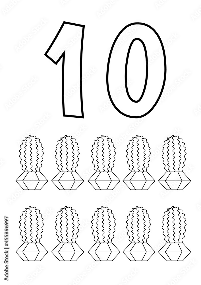 numbers ten coloring pages preschool education activity pages ...