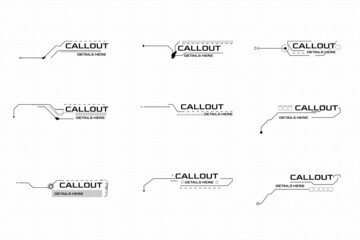 Aufkleber - HUD Futuristic Callout Element Bar Text Label Infographic Layout Template.