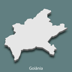 3d isometric map of Goiania is a city of Brazil