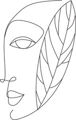 Wall Mural - Woman Line Art. Line drawing of women