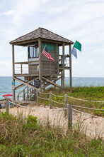 Vertical Image Of Lifeguard Stand At Deerfield Beach Florida