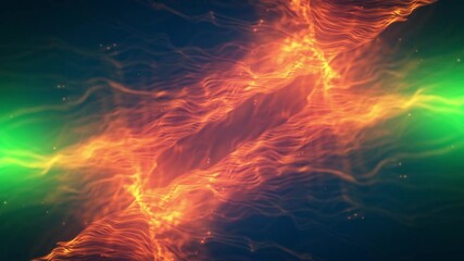Poster - Abstract Fluid Particles Graphic Intro Background/ 4k animation of an abstract fluid particles background graphic design intro with light flare fading in