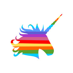 Poster - Colorful unicorn icon isolated on white background