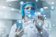 © natali_mis - Doctor working with a structure of medical icons connected in a network .