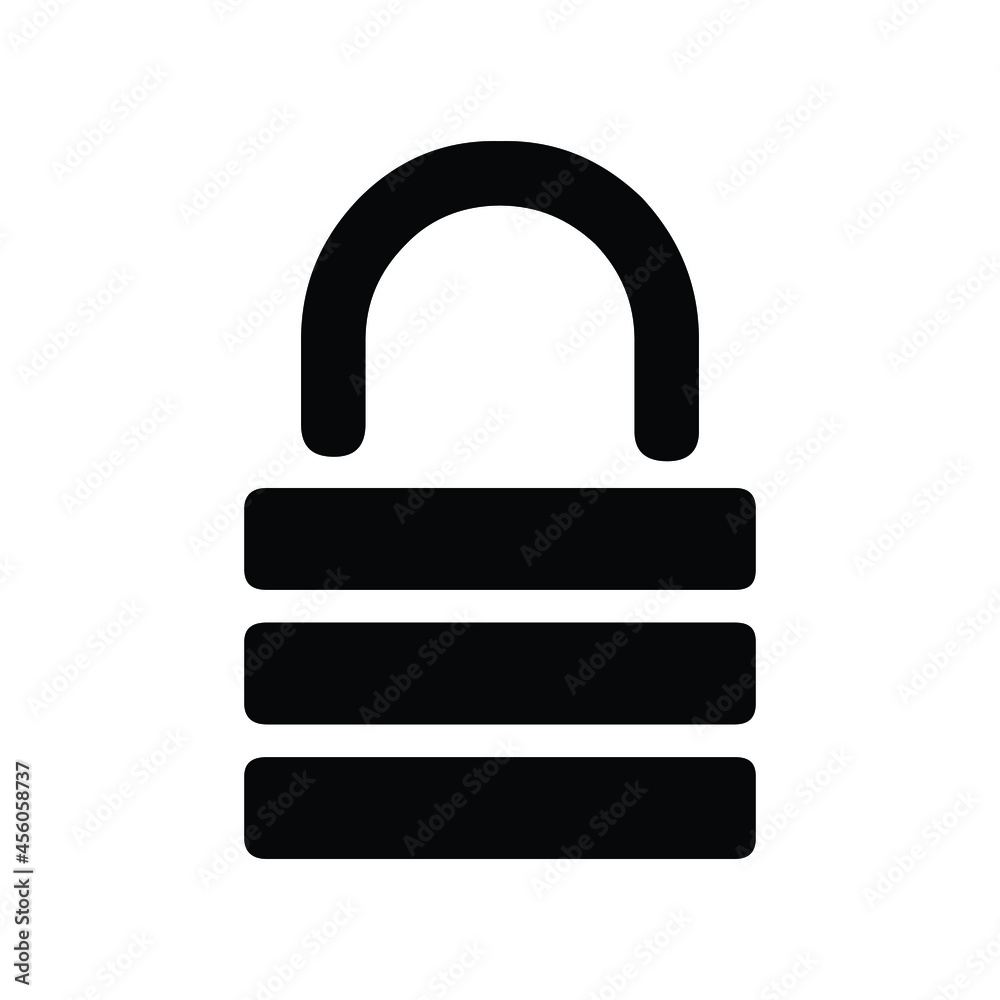 Padlock Close Icon Simple Black Vector Design Isolated on White ...